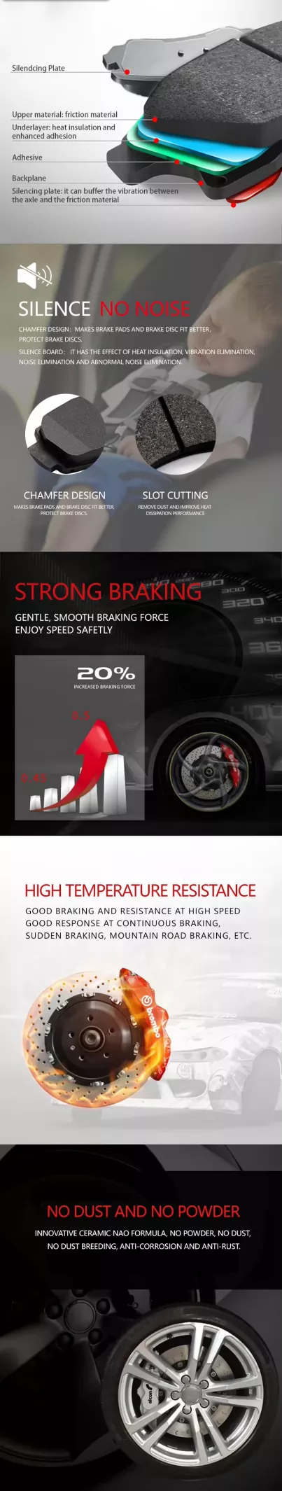 D1894 Ceramic Brake Pad for Audi
