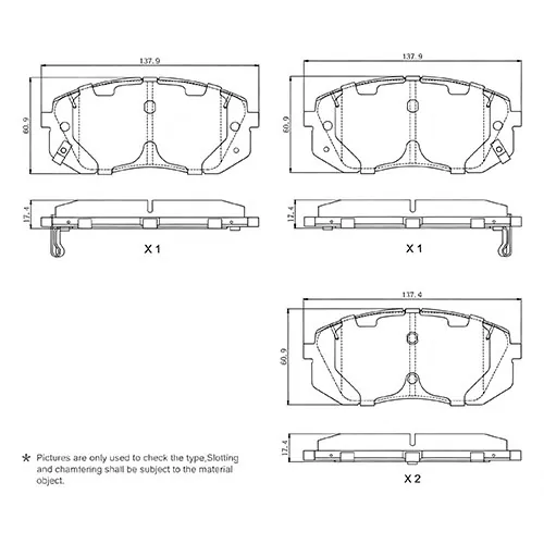 D1295 Ceramic Brake Pad for Hyundai
